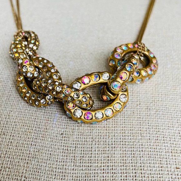 J. Crew Golden Rhinestone Link Necklace - Picture 8 of 8